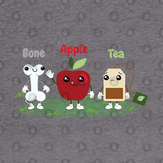Bone apple tea funny cute fruit design by FRH Design